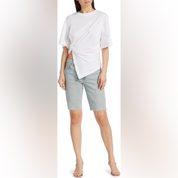 J Brand Light Blue Gigi Wash Relaxed Bermuda Denim Shorts Size 27 NWT - Picture 4 of 15